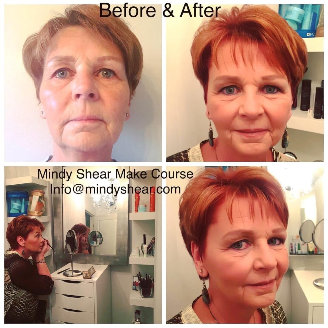Mindy Shear Make up Course before and after Collage