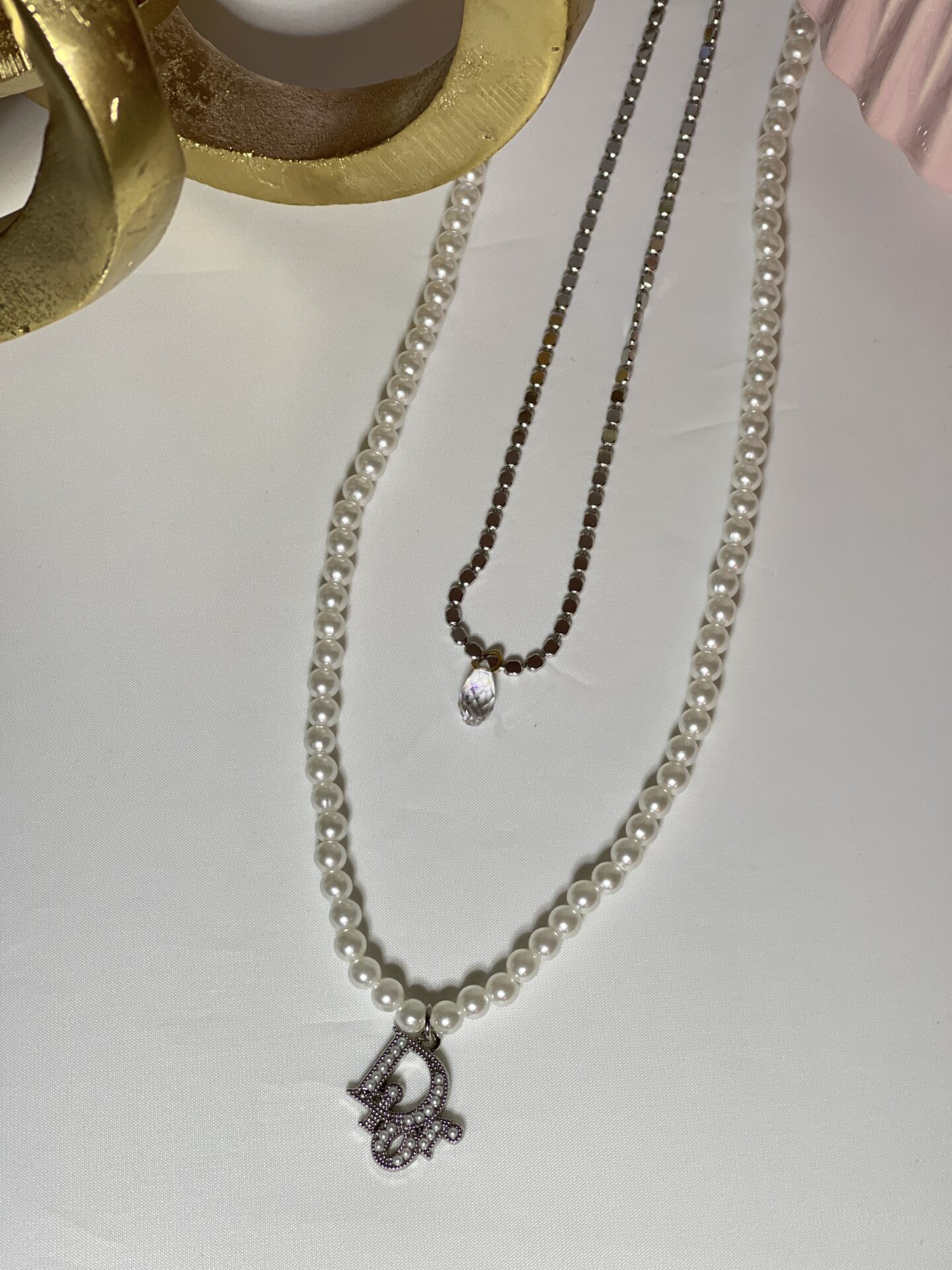 Dior Double Layered Necklace with Pearls