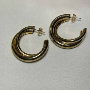 Gold Twisted Loop Earrings by Mindy Shear